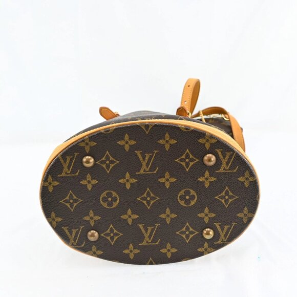 Authentic Louis Vuitton Monogram Bucket PM Leather Brown Tote bag bsj1062-110725 - Picture 6 of 16
